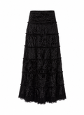 Maxi ruched satin skirt with sequins