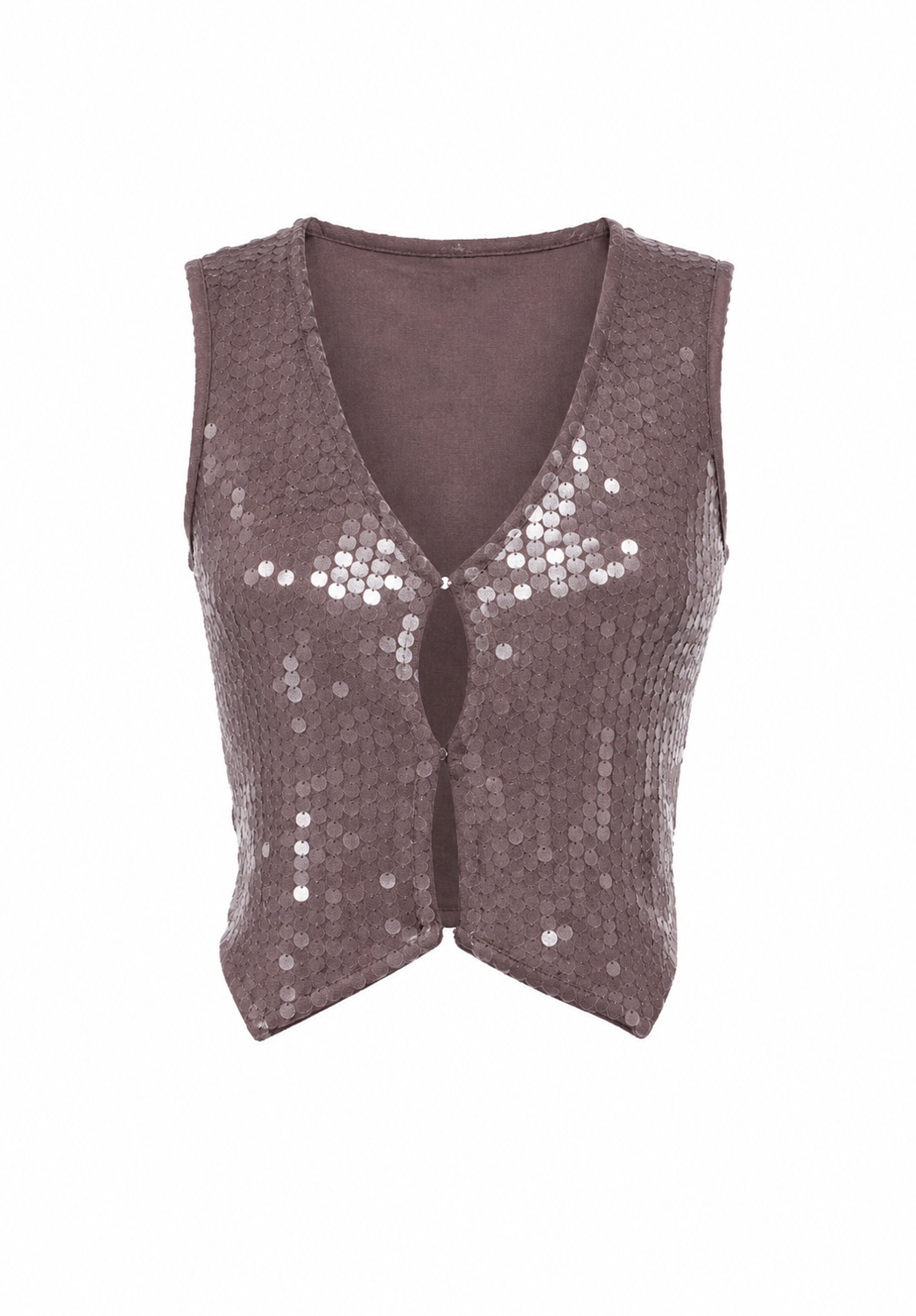 Sequin & mesh vest