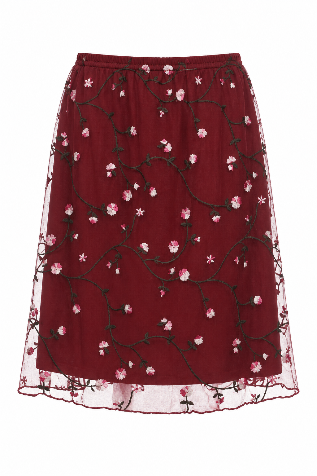 90s floral over layered skirt