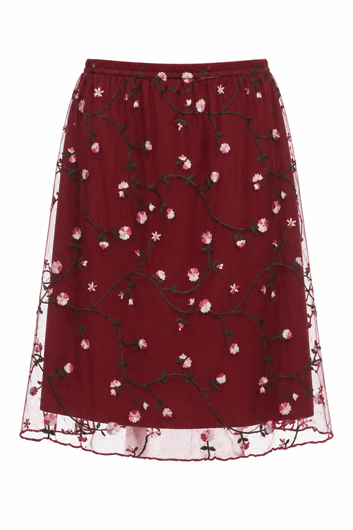 90s floral over layered skirt