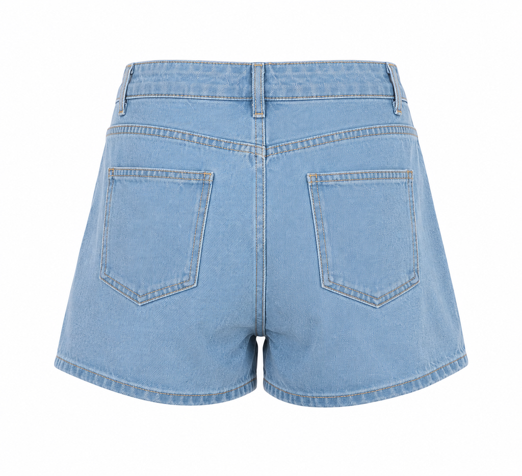 Denim shorts with rhinestone butterfly & details