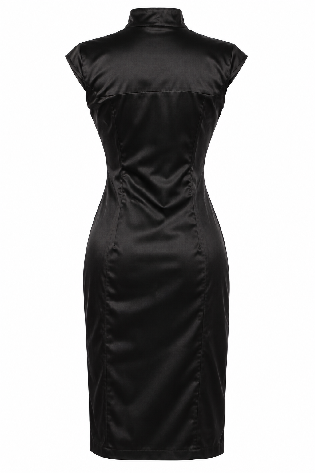 Vintage satin embroidered Japanese style dress