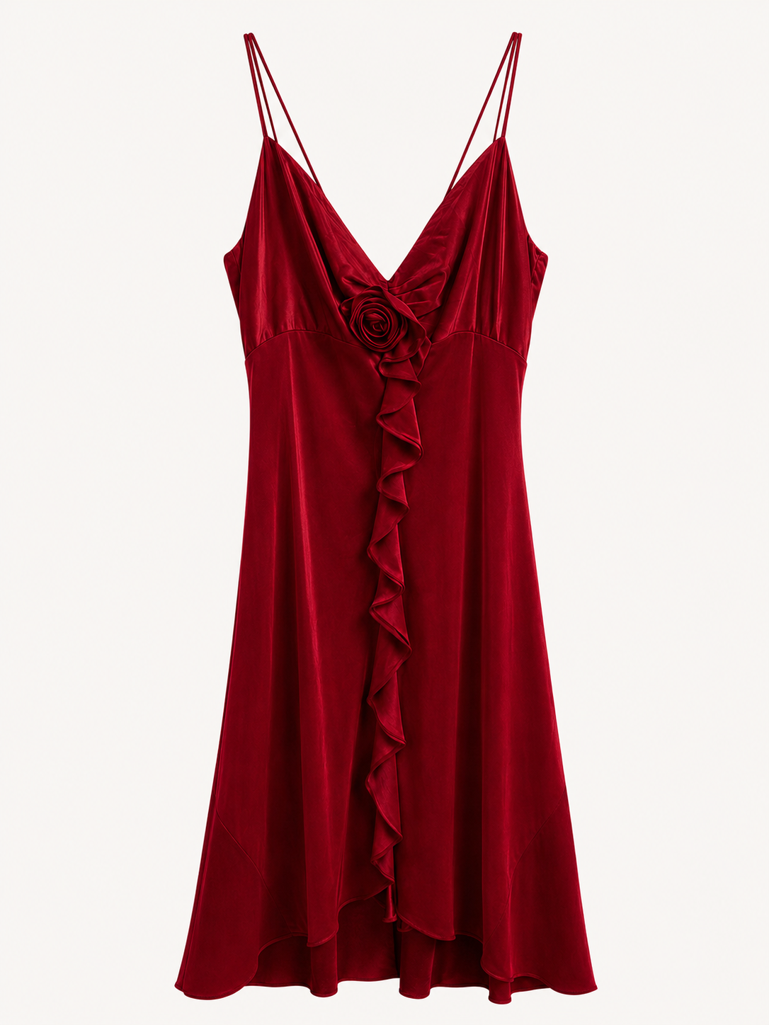 Vintage asymmetrical dress with flower