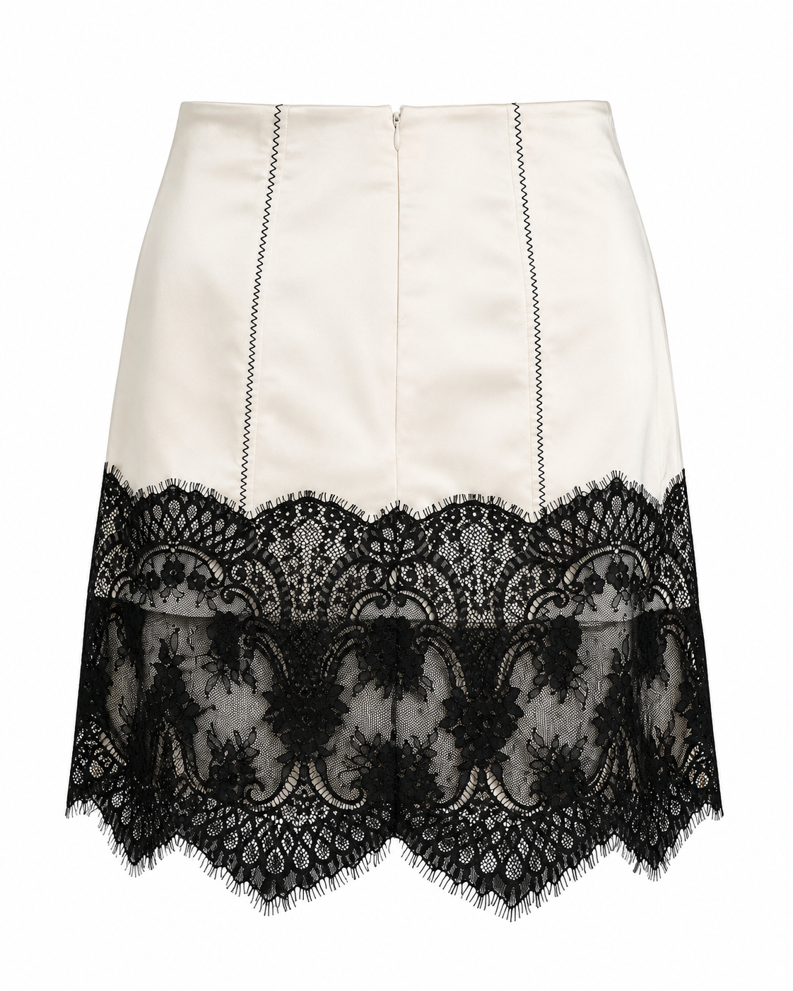 Pencil satin skirt whith lace