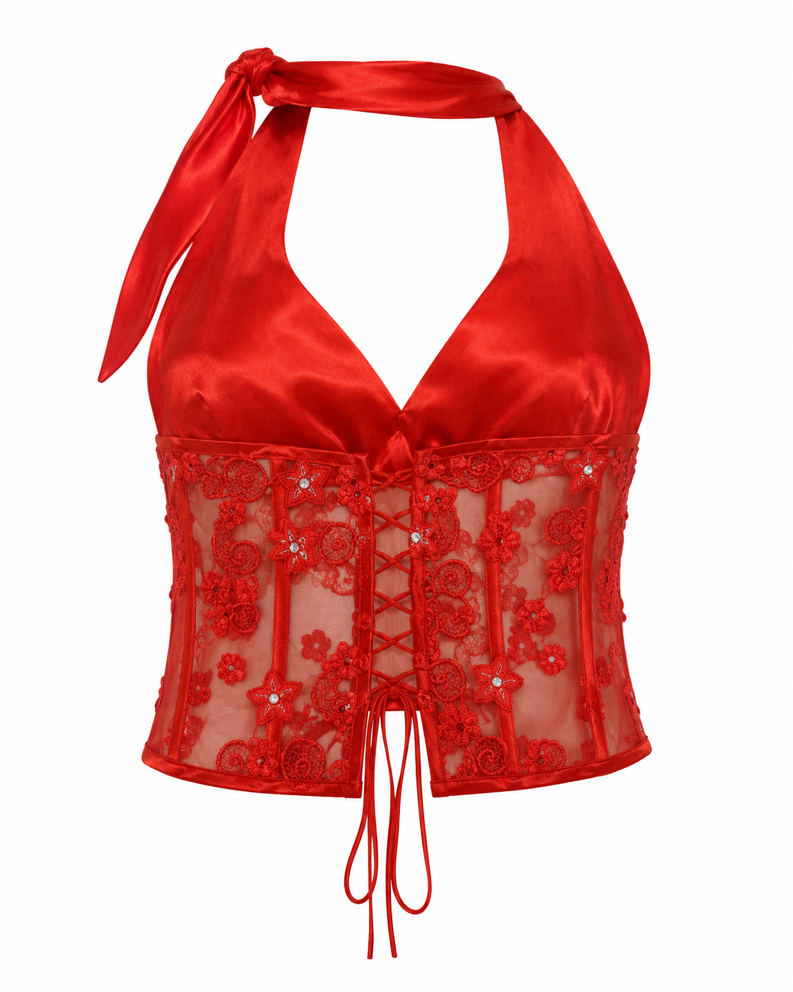 Handmade halter neck corset