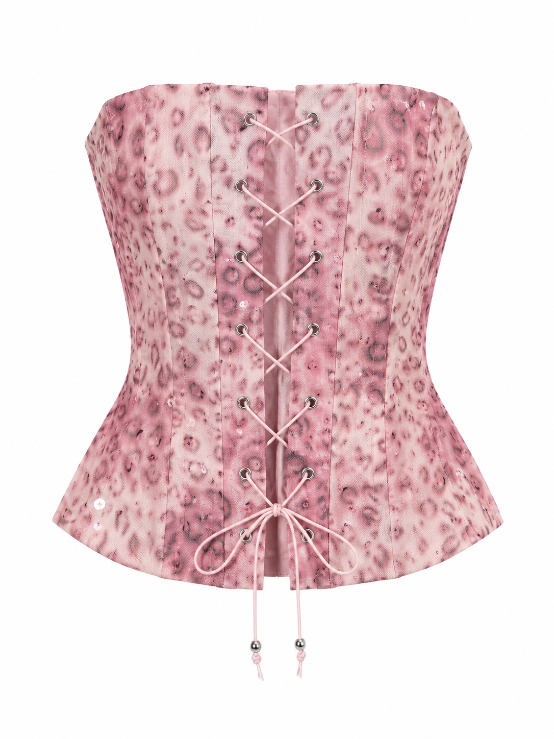 Animal printed corset with sequins