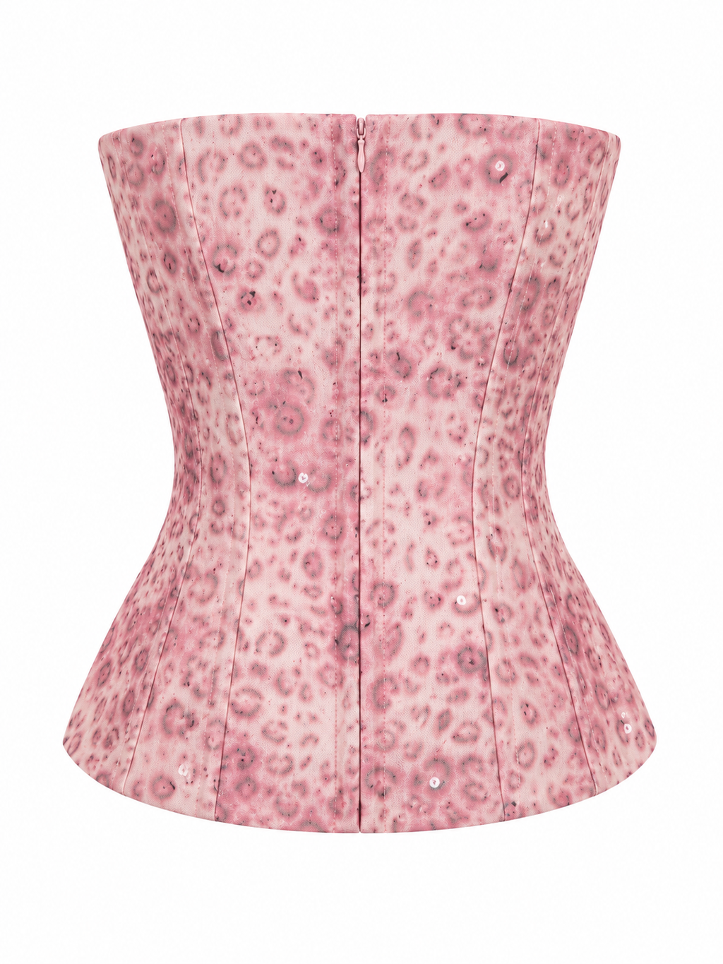 Animal printed corset with sequins