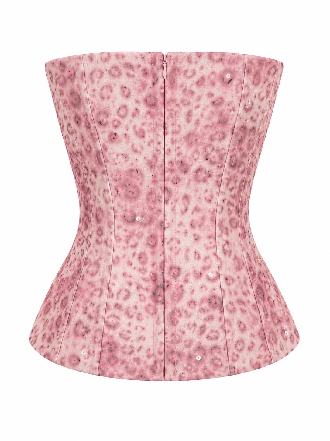Animal printed corset with sequins