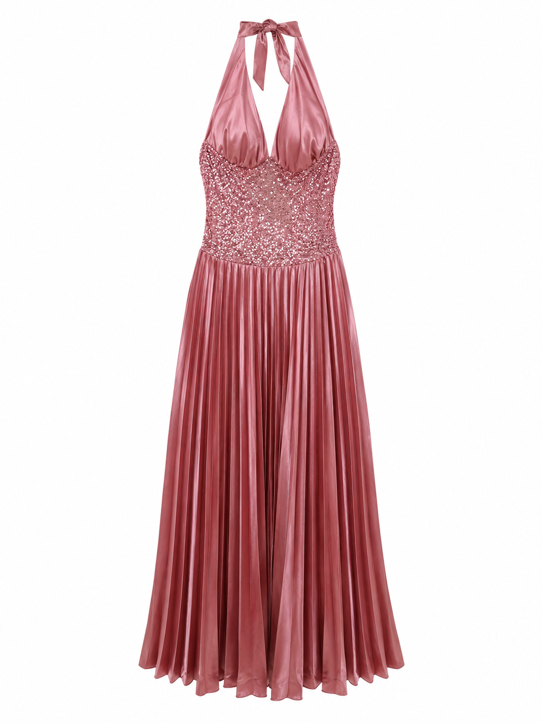 Maxi corset pleated dress