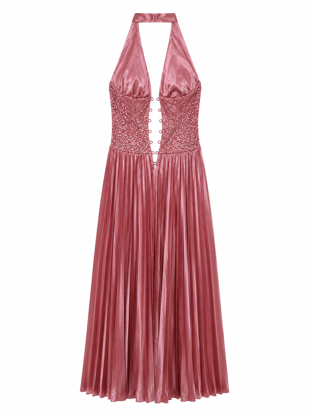 Maxi corset pleated dress