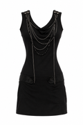 Mini winter thick material dress with chains