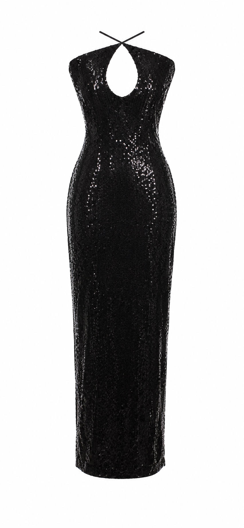 Maxi backless sequin dress