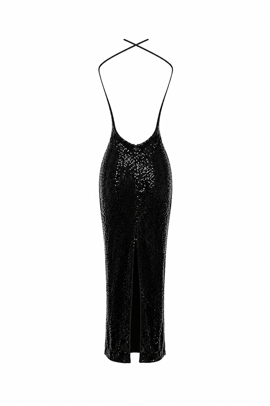 Maxi backless sequin dress