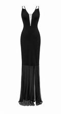 Silk handmade dress with open back