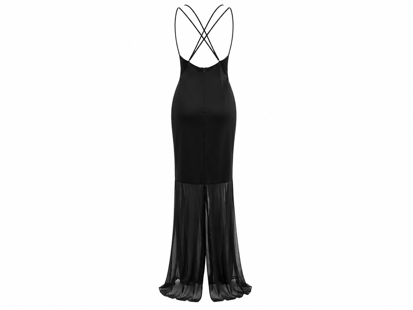 Silk handmade dress with open back