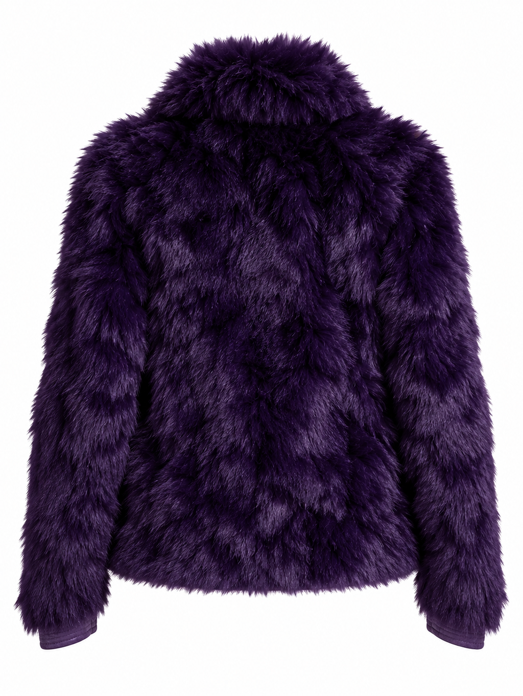 Real fur vintage jacket with leather details