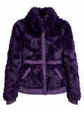 Real fur vintage jacket with leather details