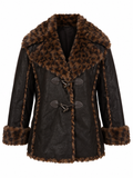 Vintage eco suede jacket full of fur