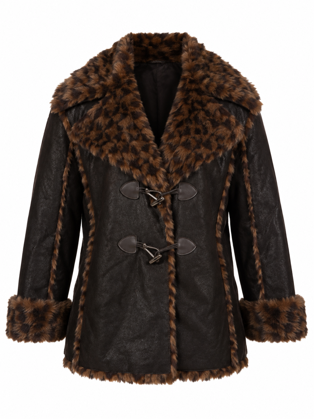 Vintage eco suede jacket full of fur