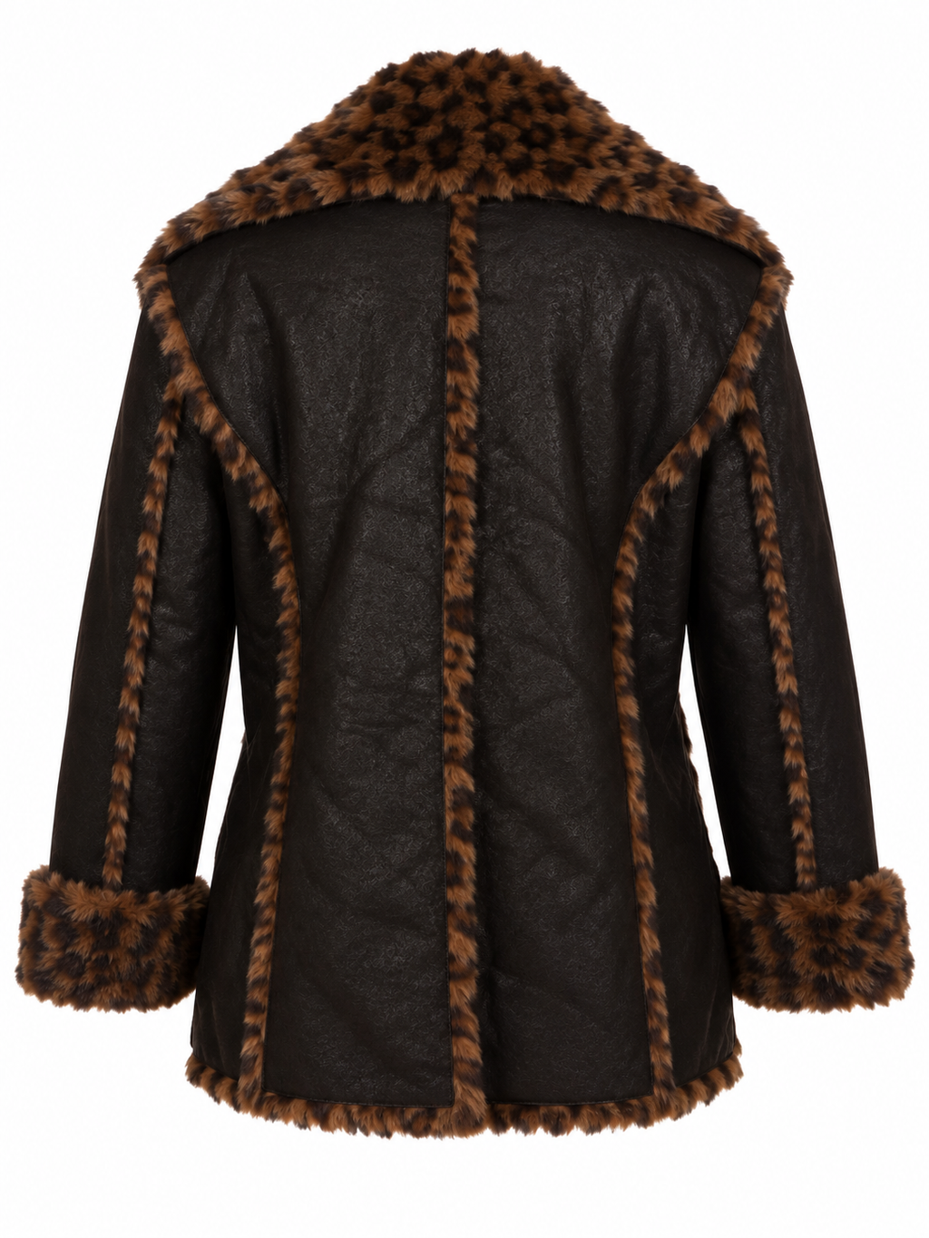 Vintage eco suede jacket full of fur