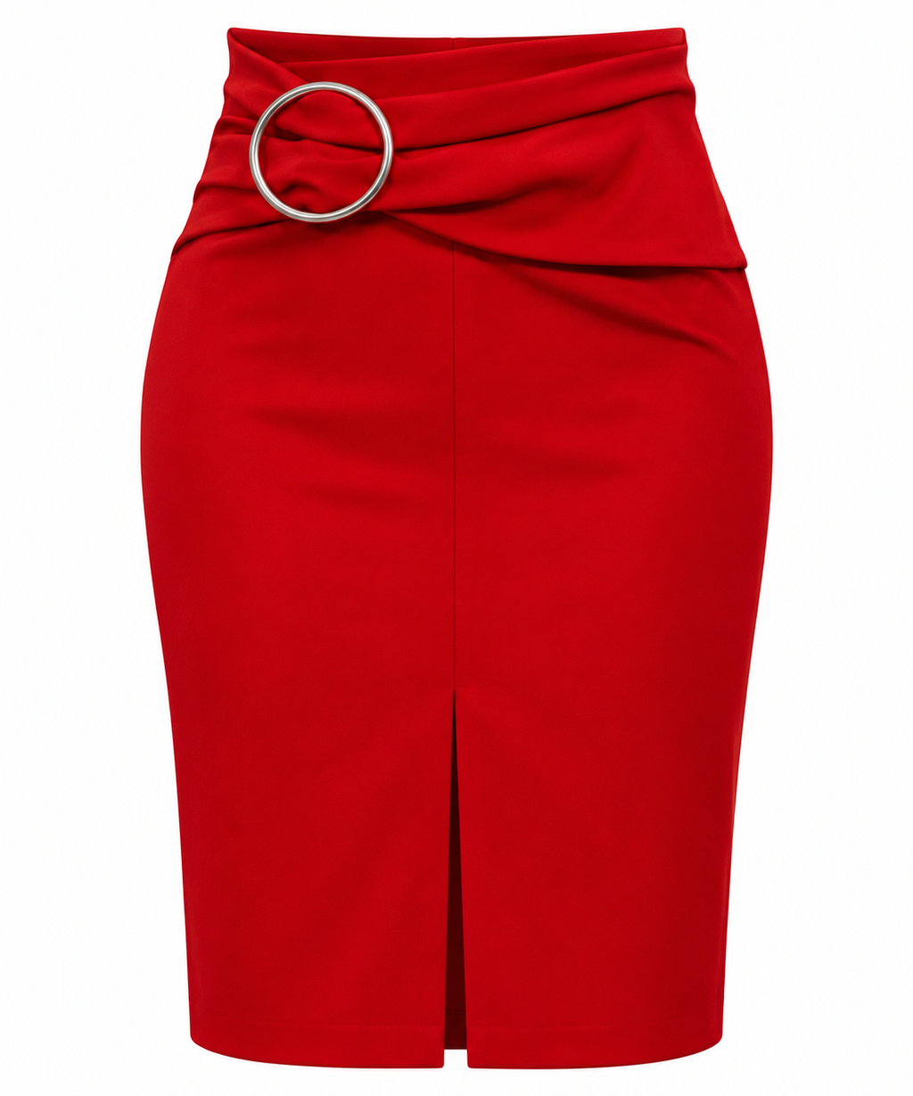 Pencil skirt with side hoop