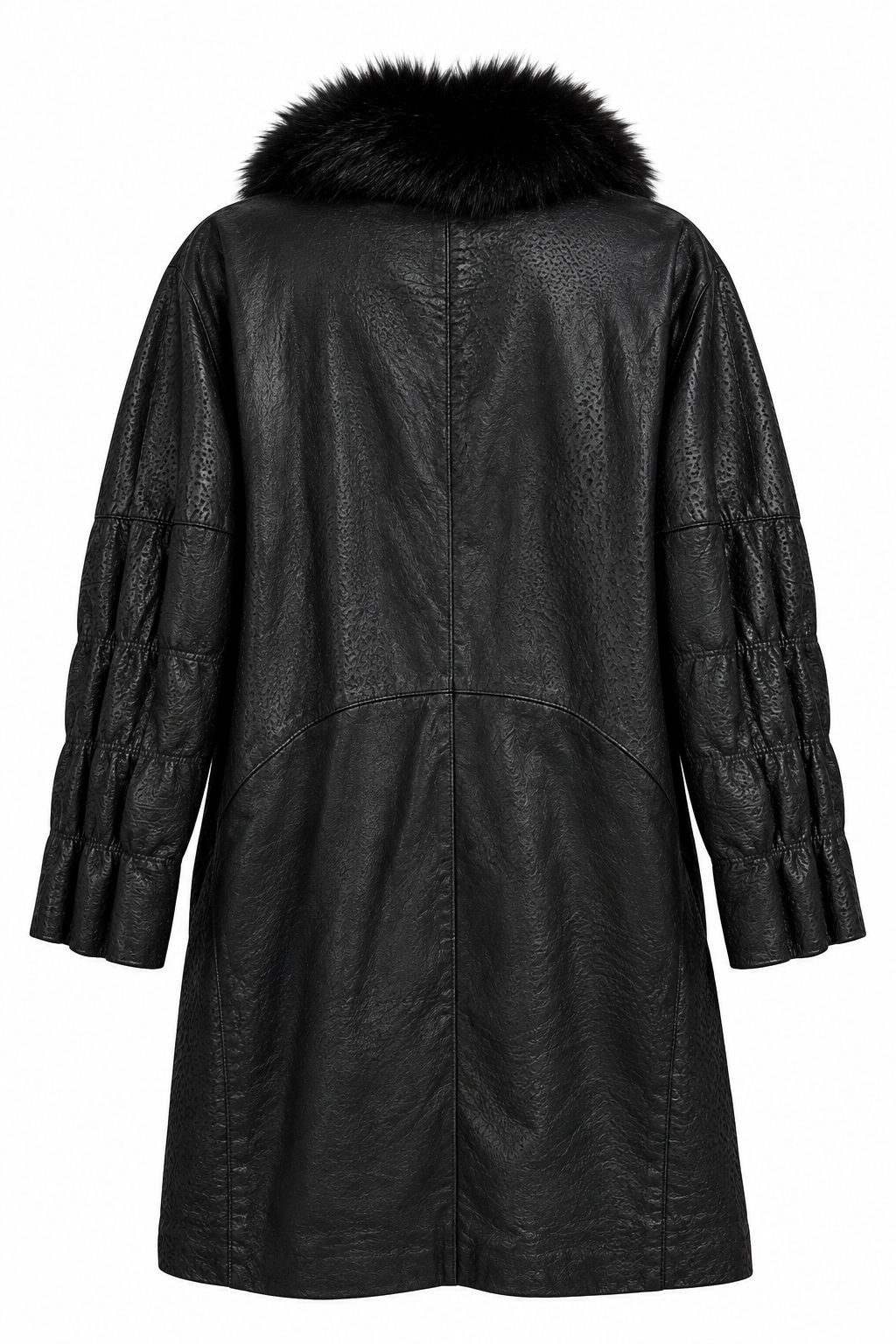 Vintage leather jacket with fur collar