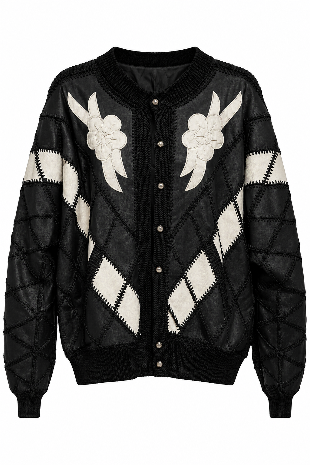 Vintage patchwork leather jacket