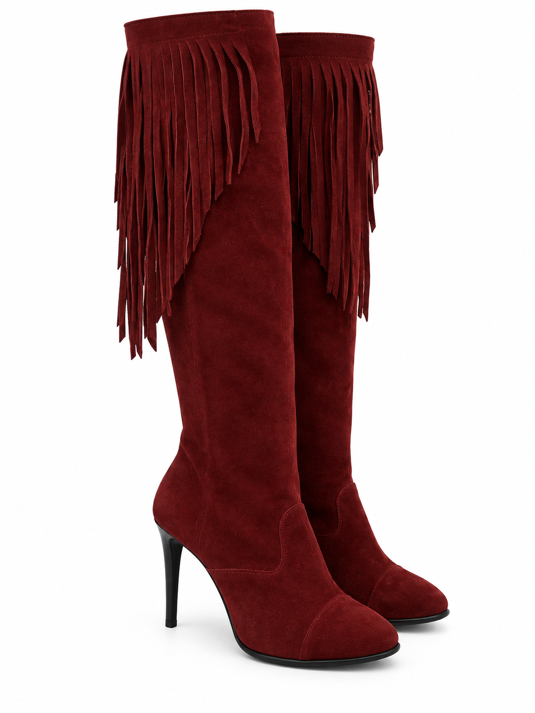 Vintage leather boots with fringes