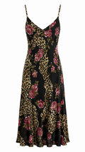 90s floral dress with leopard details & beading