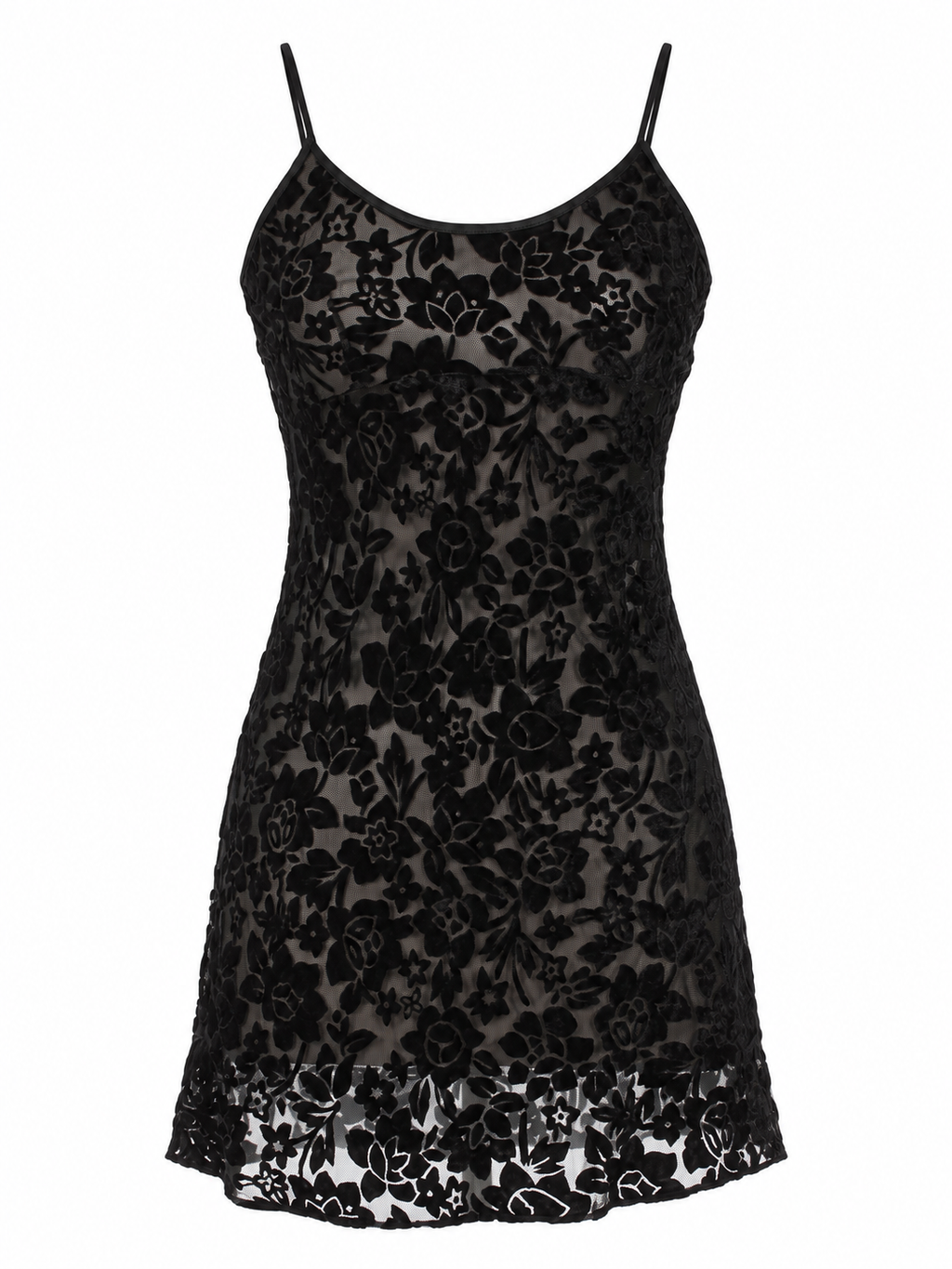 Velvet jacquard mini mesh dress