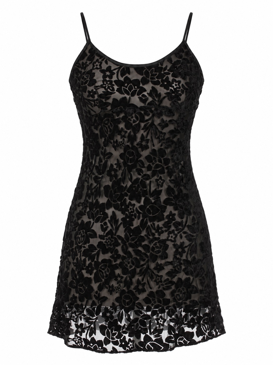 Velvet jacquard mini mesh dress