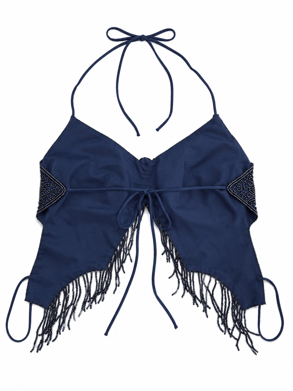Silk handmade beaded butterfly top