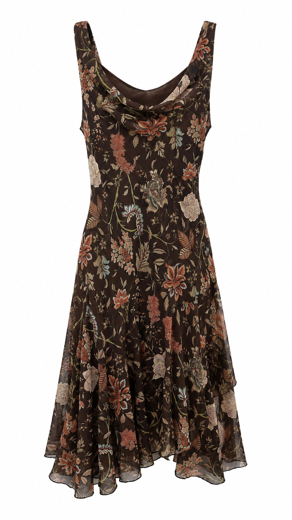 Summer floral asymmetrical dress