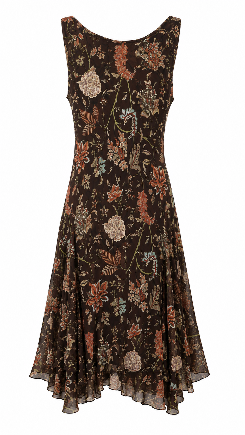 Summer floral asymmetrical dress