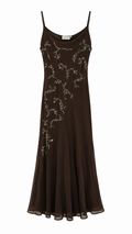 Maxi dress with embroidered flowers