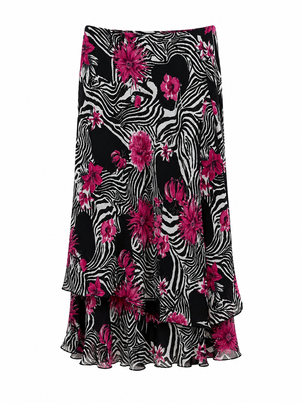 90s animal printed skirt with flowers