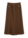 Linen midi skirt