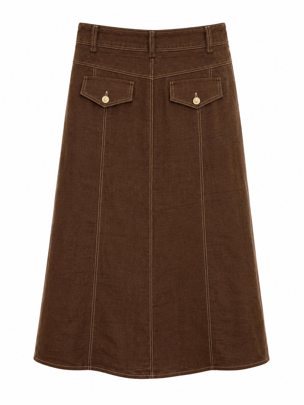 Linen midi skirt