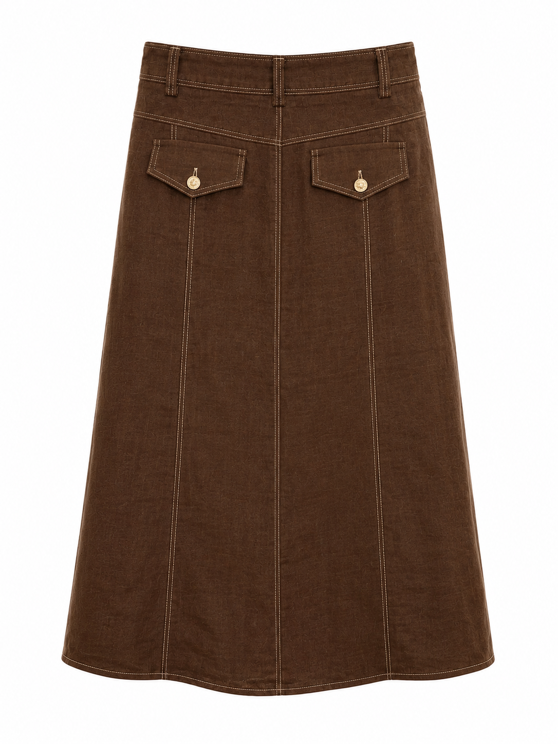 Linen midi skirt