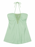 Deadstock beaded halter neck top