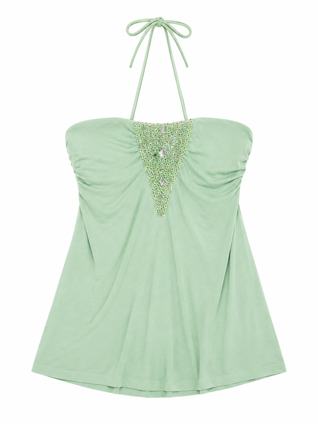 Deadstock beaded halter neck top