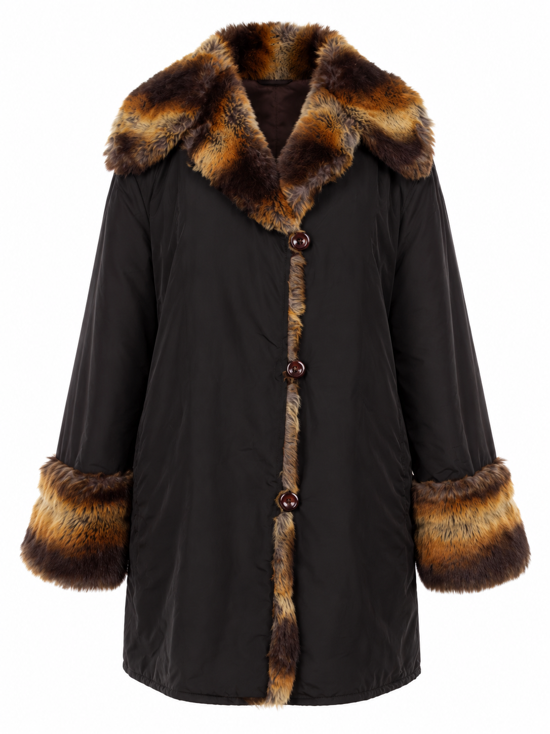 Winter coat with fur trim