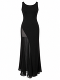 Vintage dress with mesh side slit