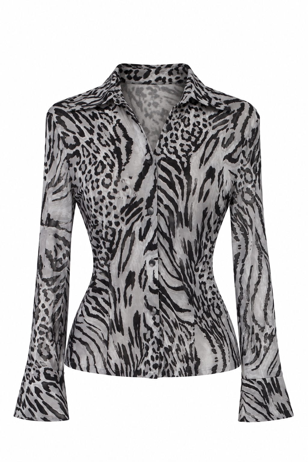 Animal printed elastic shirt