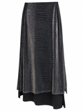 Metallic asymmetrical skirt