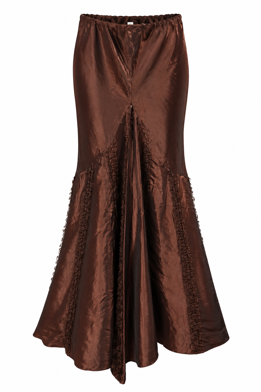 Metallic elastic taffeta skirt