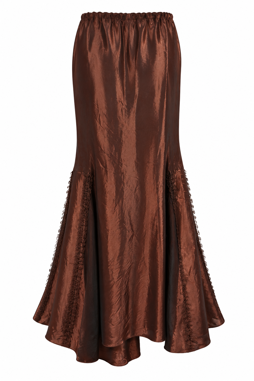 Metallic elastic taffeta skirt