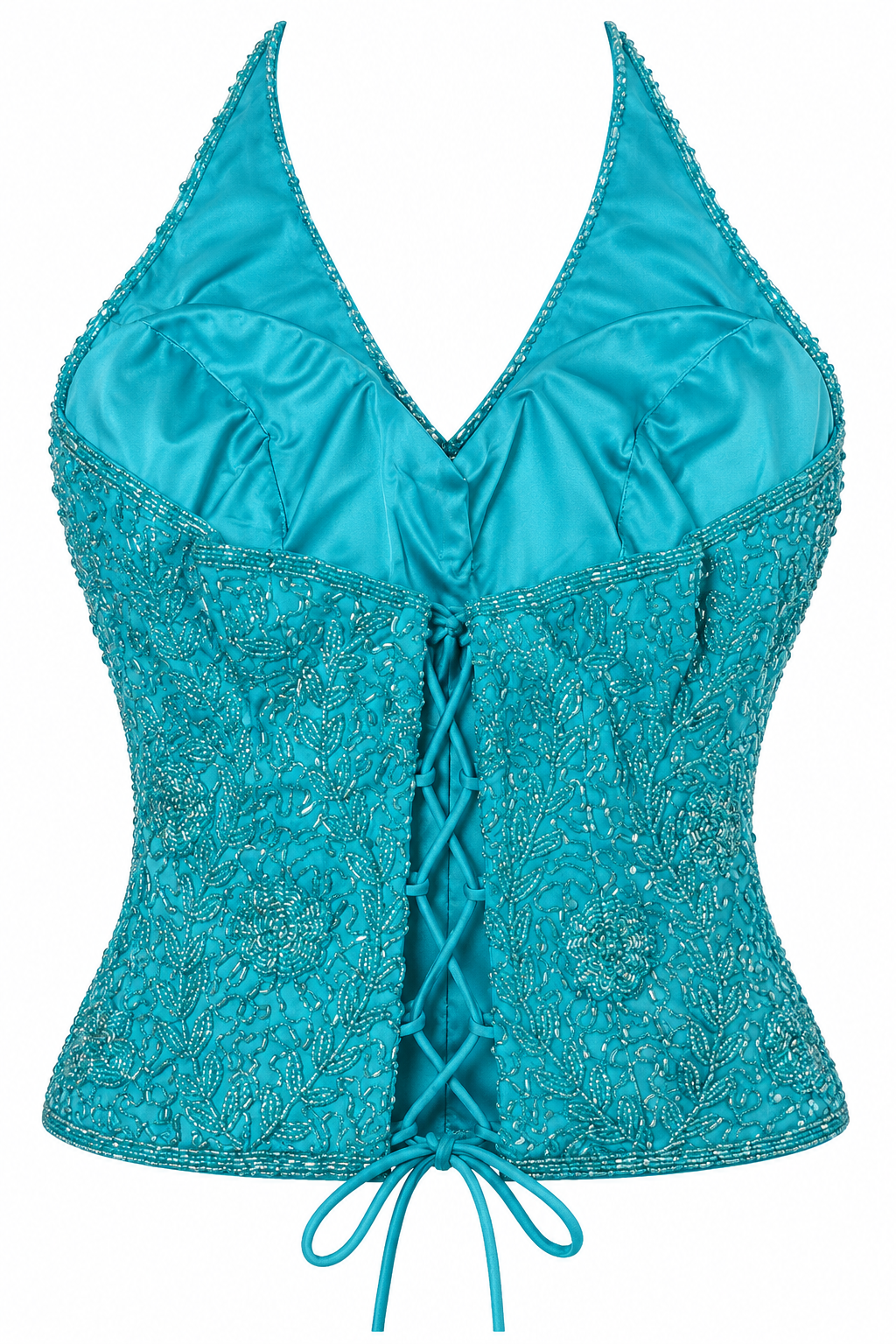 Deadstock silk embellished corset