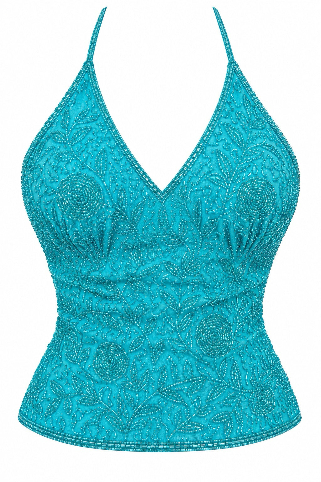 Deadstock silk embellished corset