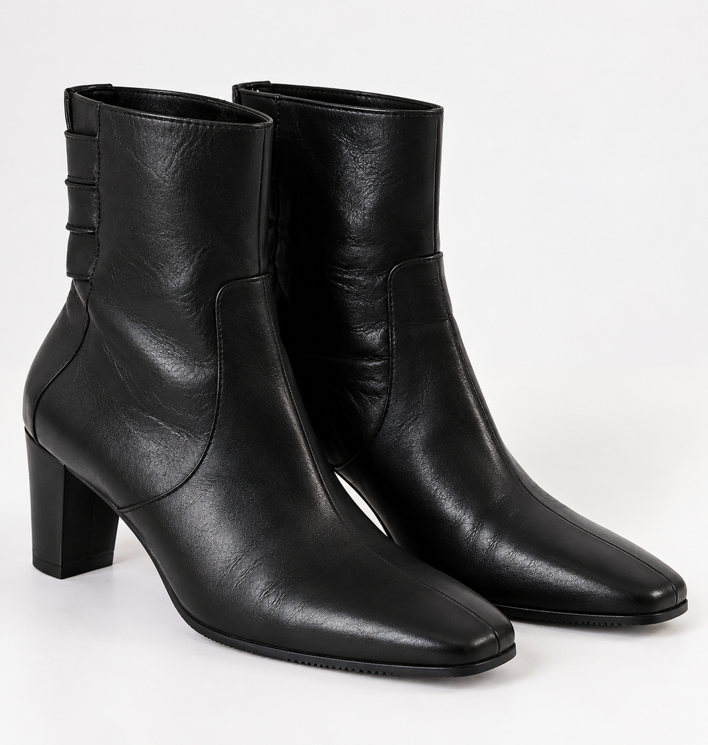 Italian leather booties